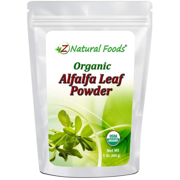 Polvo orgánico de alfalfa Z Natural Foods para superalimento verde
