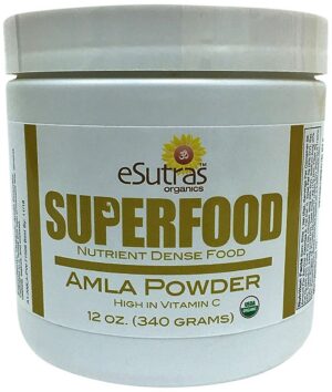 Polvo orgánico Amla eSutras 12 onzas nutrición natural