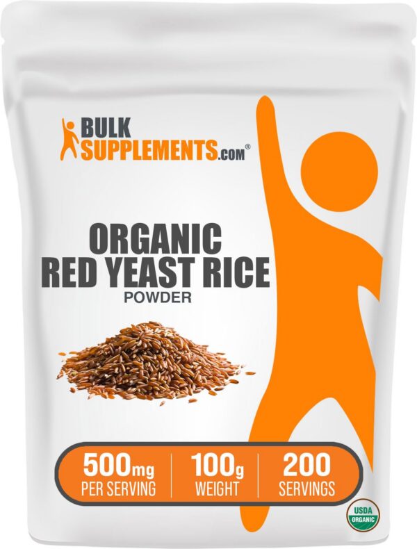 Paquete polvo orgánico arroz rojo de levadura BulkSupplements