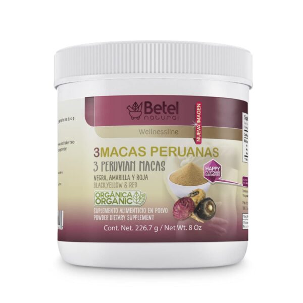Polvo orgánico Betel Natural mezcla de 3 macas peruanas