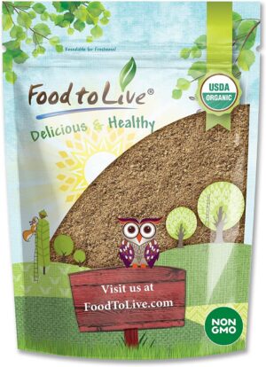 Version 1.0.0 Polvo de psyllium orgánico Food to Live 8 oz fuente de fibra