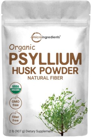 Version 1.0.0 Polvo orgánico de cáscara de psyllium Micro Ingredients 2 libras