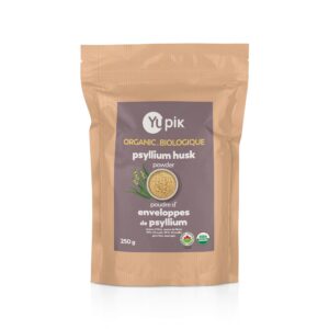 Polvo orgánico de cáscara de psyllium Yupik 8.8 oz bajo en gluten