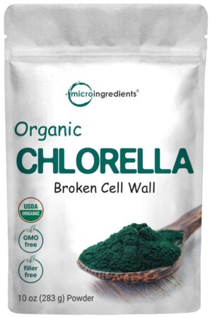 Polvo orgánico de chlorella Micro Ingredients 10 onzas vegano