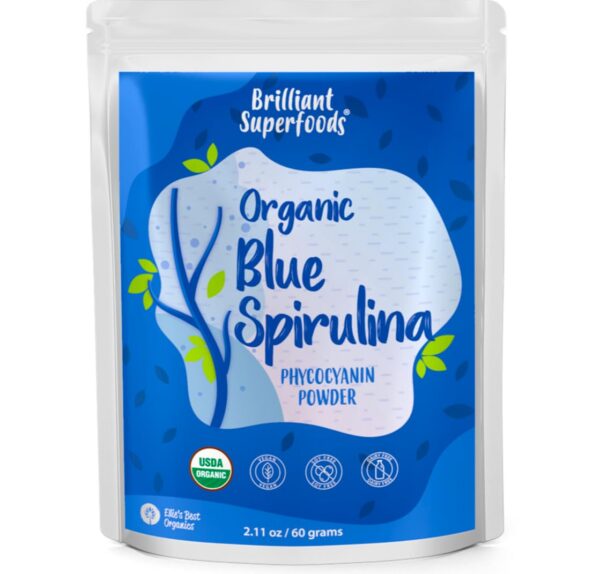 Polvo orgánico de espirulina azul para batidos y smoothies