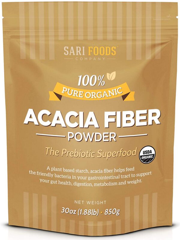 polvo orgánico de fibra de acacia para salud intestinal