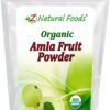 Polvo orgánico de fruta amla Z Natural Foods 1 libra envase frontal
