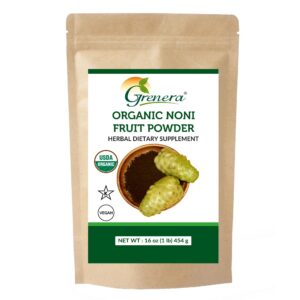 Polvo orgánico fruta de noni Grenera paquete frontal