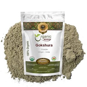 Polvo organico de gokshura tribulus terrestris organic way 16 oz