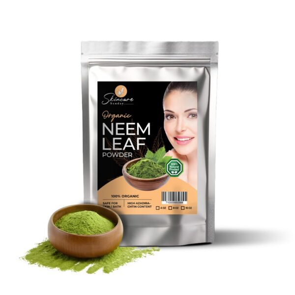 Polvo orgánico de hoja de neem para cuidado natural de piel y cabello