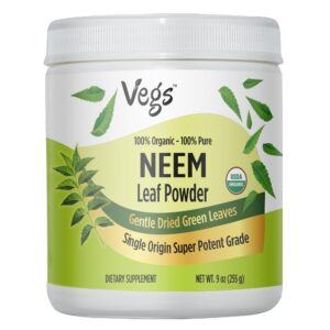 Version 1.0.0 Polvo orgánico de hoja de neem Vegs paquete 9 onzas