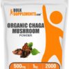 Polvo orgánico de hongos Chaga BulkSupplements en empaque