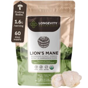 Polvo orgánico Melena de León Longevity Botanicals 100 g