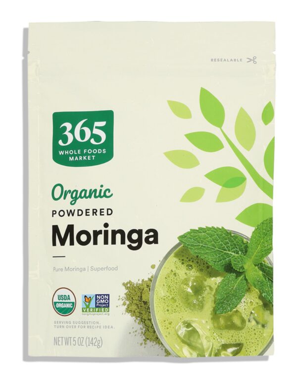 Polvo orgánico de moringa 365 Whole Foods Market 5 onzas