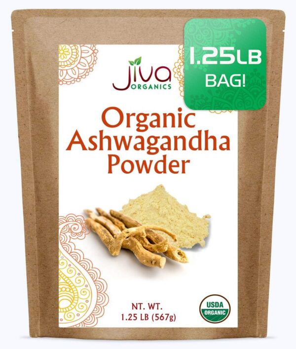Polvo orgánico de raíz de ashwagandha Jiva Organics 1.25lb
