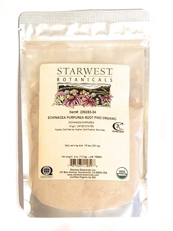 Polvo orgánico de raíz de Echinacea Purpurea Starwest Botanicals 113 gramos