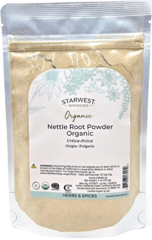 Polvo orgánico raíz de ortiga Starwest Botanicals 4oz