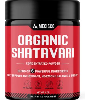 Polvo orgánico Shatavari en envase - suplemento natural