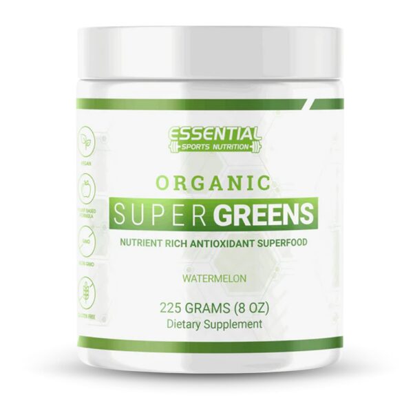 Polvo orgánico Super Greens Essential Sports Nutrition paquete