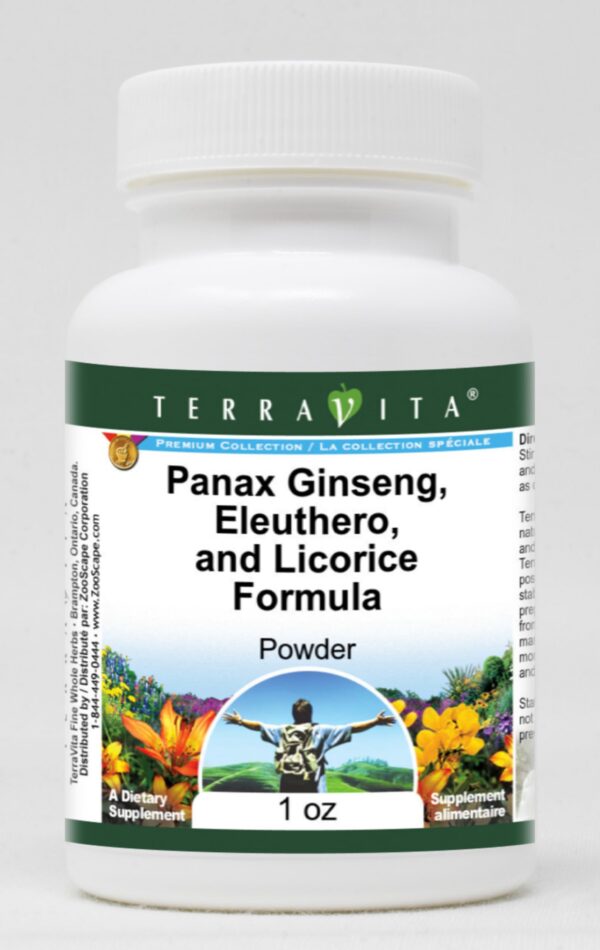 Polvo Panax Ginseng Eleuthero Regaliz 1oz TerraVita