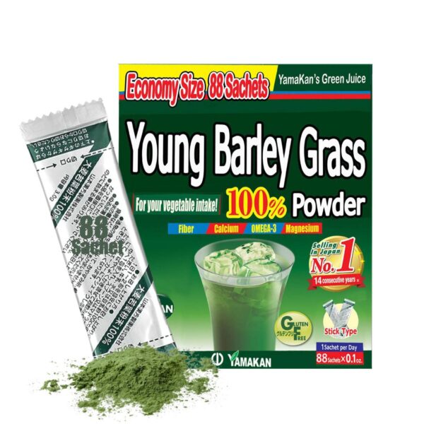 Polvo de pasto de cebada joven YAMAKAN en sobres individuales