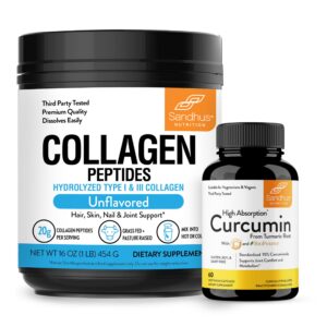 Version 1.0.0 Polvo de péptidos de colágeno Sandhu's envase frontal