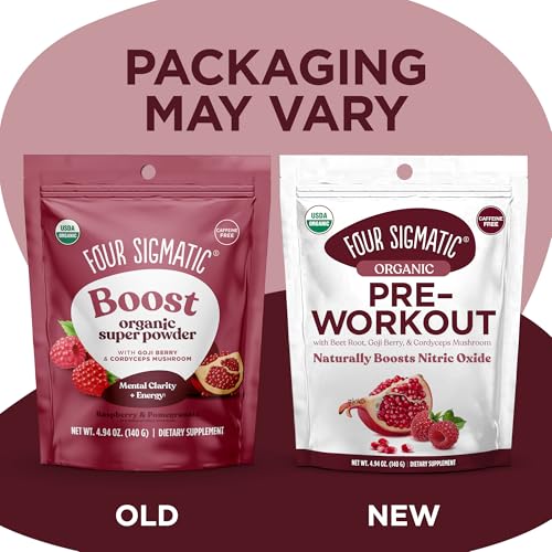 Polvo Perform sabor frambuesa roja Four Sigmatic en lata