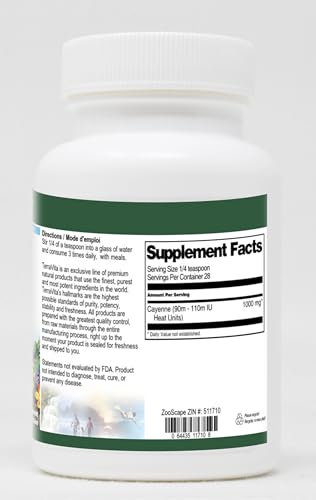 Polvo picante cayena 90,000 unidades de calor TerraVita