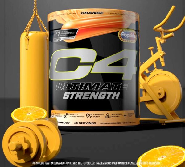 Polvo pre entreno Cellucor C4 Ultimate Strength sabor paleta naranja