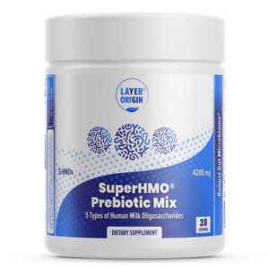 Version 1.0.0 Polvo prebiótico Layer Origin SuperHMO salud intestinal y cerebral