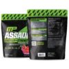 Polvo preentrenamiento MusclePharm sabor sandía sacudiendo con agua