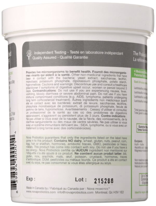 Version 1.0.0 Polvo probiótico vegano Nova Probiotics para niños sabor ciruela