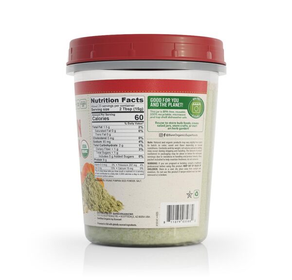 Polvo proteico natural BareOrganics para smoothies y comidas saludables