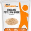 Polvo de psyllium orgánico bulkSupplements para fibra