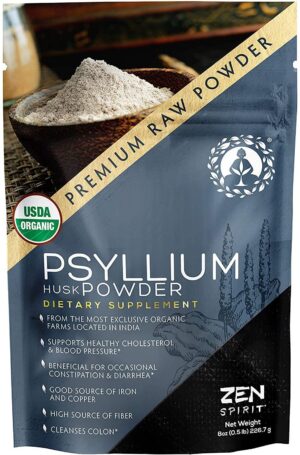 Version 1.0.0 Polvo de psyllium orgánico fibra soluble 8 oz Zen Spirit