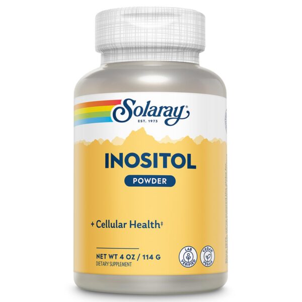 Polvo puro de inositol SOLARAY envase de 4 onzas
