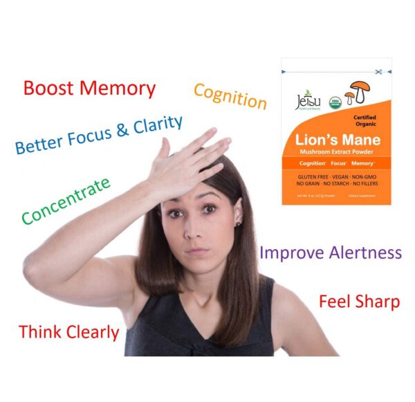 Version 1.0.0 Polvo puro melena de león Jetsu para enfoque y claridad mental