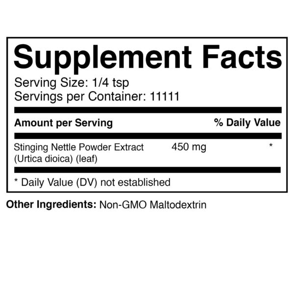 Version 1.0.0 Polvo puro de ortiga para suplementación natural
