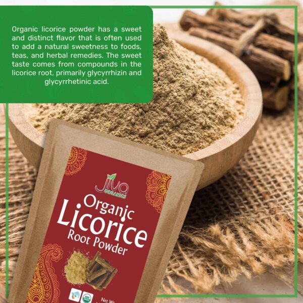 Polvo puro de regaliz Mulethi Jiva orgánico