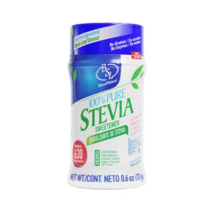 Polvo puro de stevia BSL BSweetBNatural en envase beige