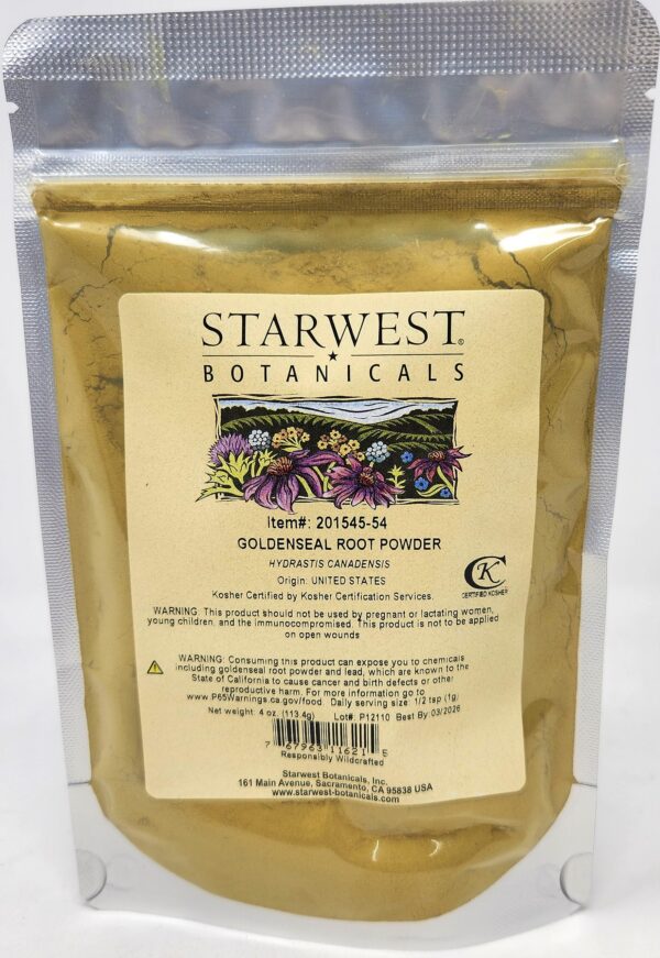 Polvo raíz Goldenseal silvestre 4 oz Starwest Botanicals
