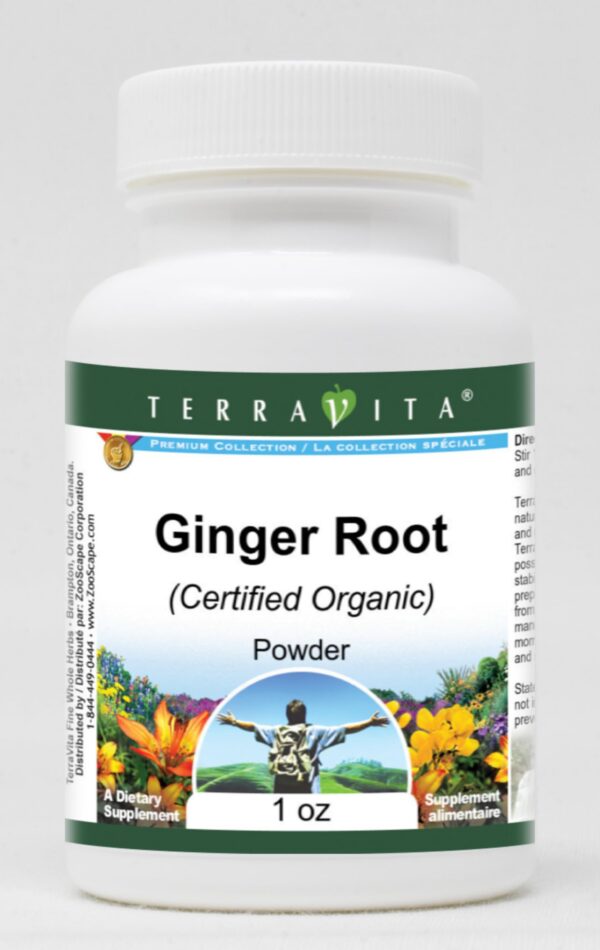 Polvo de raíz de jengibre orgánico certificado TerraVita envase