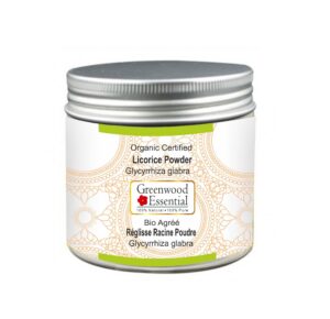 Envase de polvo de regaliz orgánico Greenwood Essential 50gm