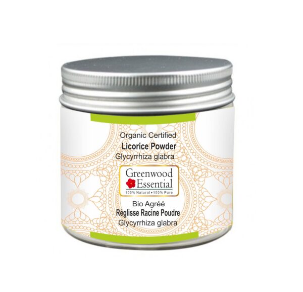 Version 1.0.0 Envase de polvo de regaliz orgánico Greenwood Essential 50gm
