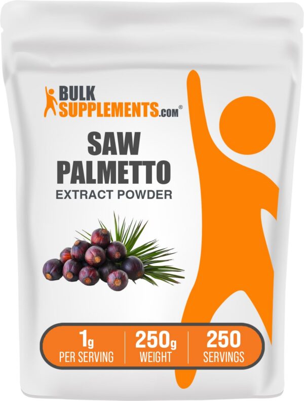 Polvo Saw Palmetto BulkSupplements frasco