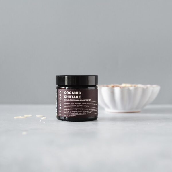 Polvo de shiitake cultivado sosteniblemente en Europa