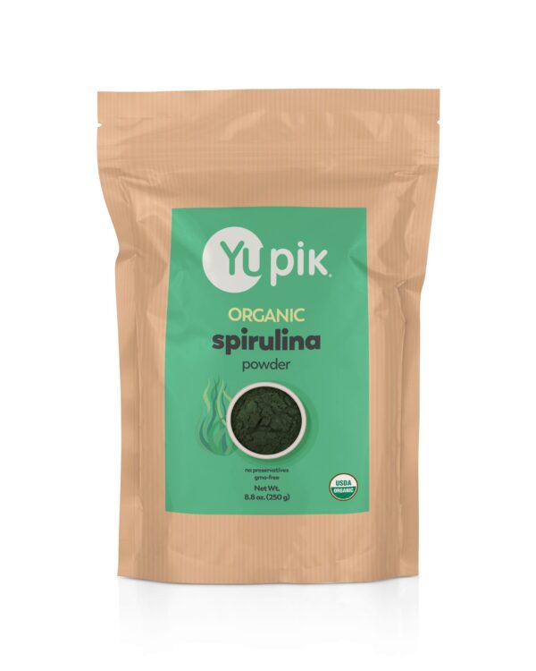 Paquete polvo de spirulina orgánica Yupik verde oscuro
