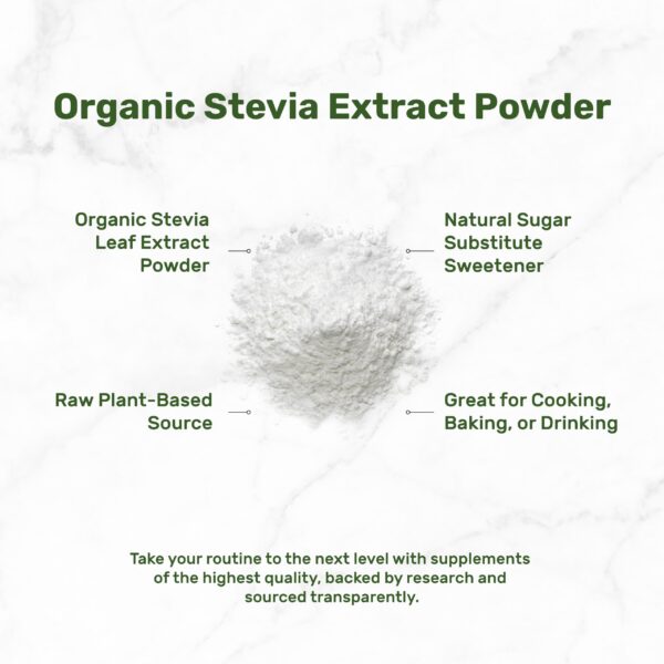 Polvo stevia orgánica sin azúcar apto para keto y veganos