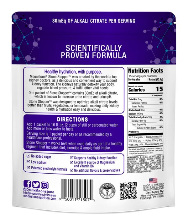 Polvo Stone Stopper para prevención de cálculos renales