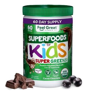 Polvo de Super Greens Feel Great para niños